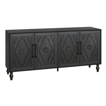 Carved-Flower-4-Door-Large-Storage-Sideboard