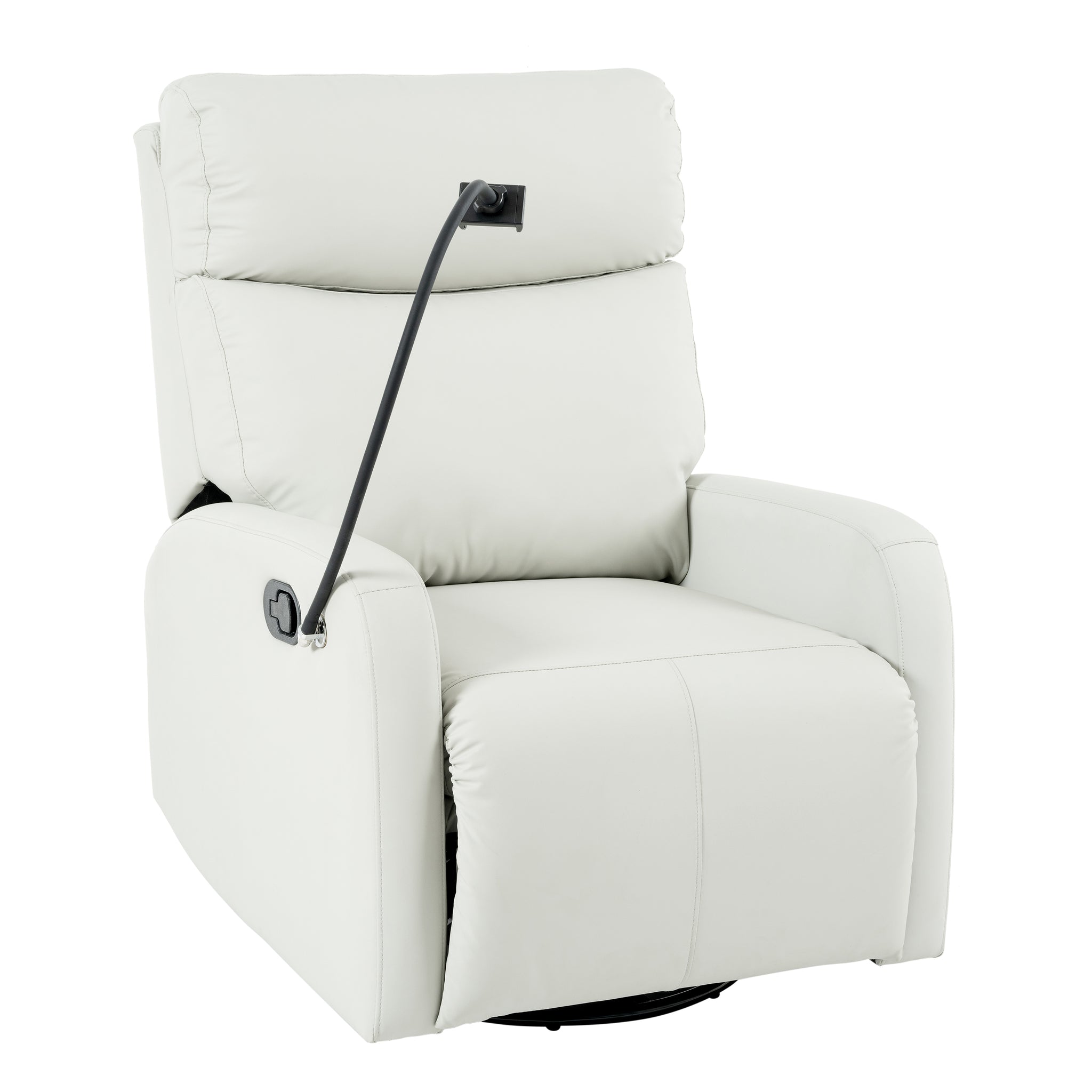 Rocking Recliner Chair,360° Swivel Nursery Rocking Chair,Glider Chair,Modern Small Rocking Swivel Recliner Chair for Bedroom,Living Room Chair Home Theater Seat,Phone Holder(Light Gray/Blue Gray+360° Swivel)