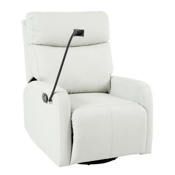 Rocking Recliner Chair,360° Swivel Nursery Rocking Chair,Glider Chair,Modern Small Rocking Swivel Recliner Chair for Bedroom,Living Room Chair Home Theater Seat,Phone Holder(Light Gray/Blue Gray+360° Swivel)