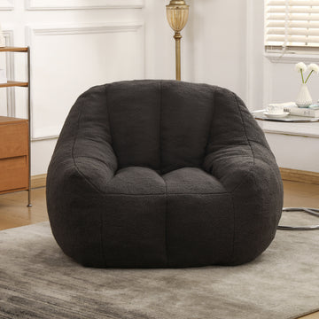 Bean Bag Sofa with Tufted Soft Stuffed Filling, Comfy Cozy Bean Bag Chairs, Dark Gray