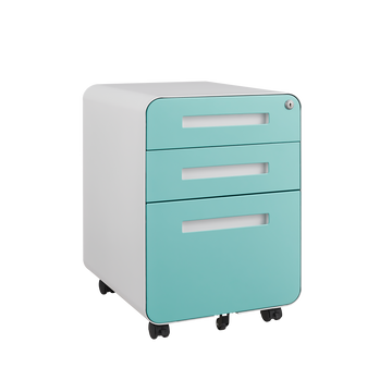 3 Drawer Mobile File Cabinet Under Desk Office,Simple Style Versatile Storage Cabinet for Legal/Letter/A4 Files, 5 Wheel Design Anti-Tilting Cold Rolled Steel Waterproof Moisture-Proof