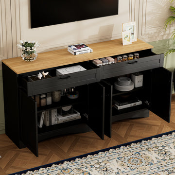 Farmhouse TV Stand with 2 Drawers for TVs Up to 70