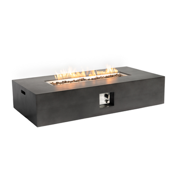 Outdoor Propane Fire Pit Table,Compact Streamlined modern 24-inch,Round Graphite Base with waterproof cover,Free Lava Rocks