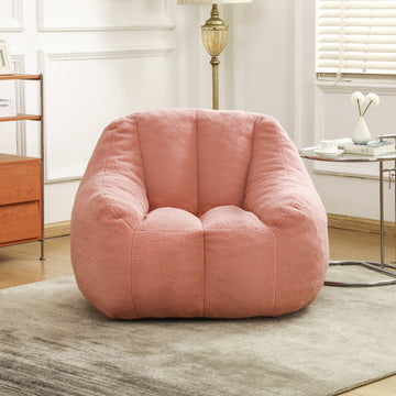 Bean Bag Sofa with Tufted Soft Stuffed Filling, Comfy Cozy Bean Bag Chairs, Pink