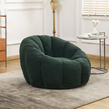 Bean Bag Sofa Chair with Armrests Stuffed High-Density Foam, Lazy Sofa Comfy Chairs BeanBag Chair, Green