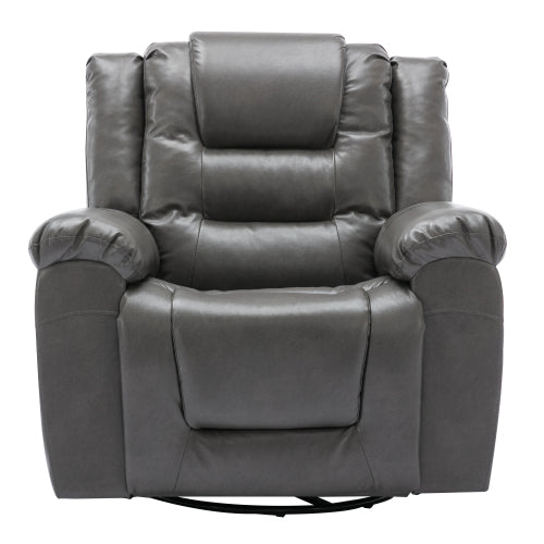 360¡ãSwivel and Rocking Home Theater Recliner Manual Recliner Chair with Wide Armrest for Living Room,Bedroom, Grey