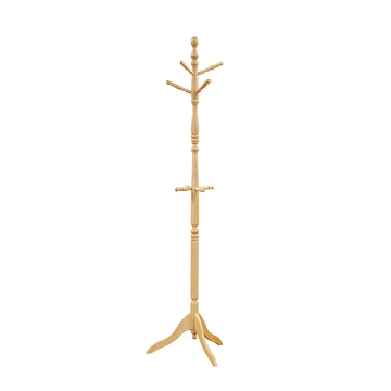 72'' Solid Wood Coat Rack 10 Hooks 3-Tier Entryway Organizer