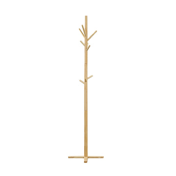 70'' Solid Wood Coat Rack 9 Hooks 3-Tier Entryway Organizer