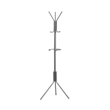 68'' Metal Coat Rack with Hanging Bar & 6 Hooks, Umbrella Holder