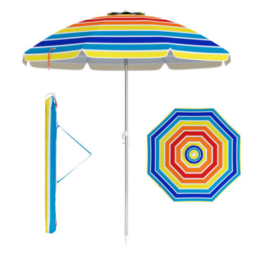6.5 Feet Beach Umbrella with Carry Bag without Weight Base