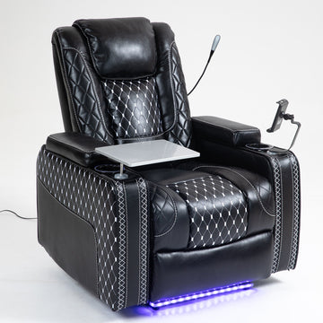 Clihome-Power-Zero-Gravity-Recliner-with-Multifunctional-Features---Storage-Armrest-&-Cup-Holder---Laptop-Table-&-Phone-Holder--Reading-Light-&-LED---Infinite-Position-Recline-for-Living-Room-&-Office