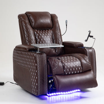 Clihome-Power-Zero-Gravity-Recliner-with-Multifunctional-Features---Storage-Armrest-&-Cup-Holder---Laptop-Table-&-Phone-Holder--Reading-Light-&-LED---Infinite-Position-Recline-for-Living-Room-&-Office