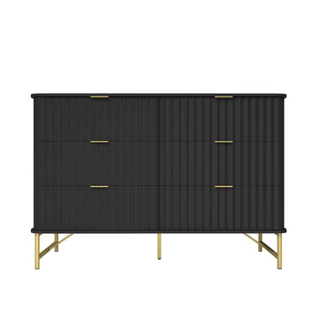 6-Drawer Dresser Chest with Metal Base