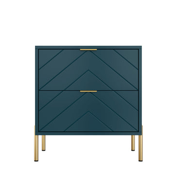 2-Drawer Nightstand With Elegant Design