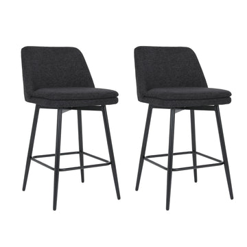 Set of 2 Counter Height Swivel Bar Stools, Swivel Barstools, 25.6" Seat Height Counter Stools