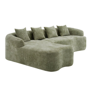 Full-Compression-L-Shape-Modular-Sectional-Sofa-with-Curved-Chaise,-Chenille-Couch&High-Density