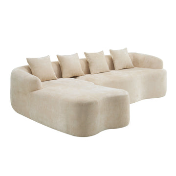 Full-Compression-L-Shape-Modular-Sectional-Sofa-with-Curved-Chaise,-Chenille-Couch&High-Density