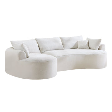 124.5-Inch-Modern-Compressed-Boneless-Sofa,-Made-Of-Chenille-Fabric,-The-High-Resilience-Sponge