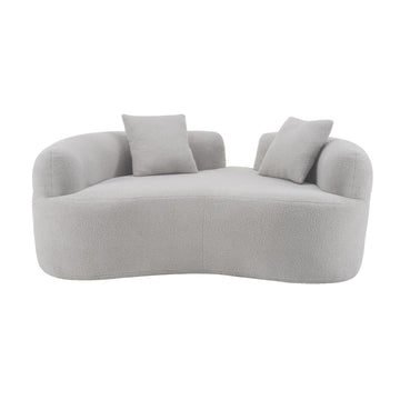 66.93-Inch-Curved-Loveseat-White-Full-Compression-Sponge-Sofa,-Teddy-Velvet-Fabric