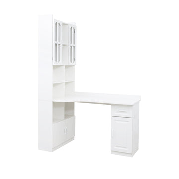 Clihome-L-Shaped-Corner-Computer-Desk-For-Home-Office-Or-Study-Desk,-Study-Modern-Style-Table-with-Drawers,-Bookshelf-&-Hutch,-2-in-1-L-Shaped-Design,-Large-Working-Space