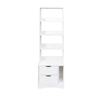 Clihome-Night-Stand-with-Bookshelf,-Night-Stand-with-2-Storage-Drawers-For-Bedroom