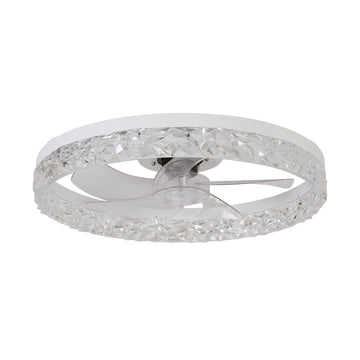 Acrylic Ceiling Fan Light with Remote Control, Dimmable LED Chandelier, 6-Speed Adjustable