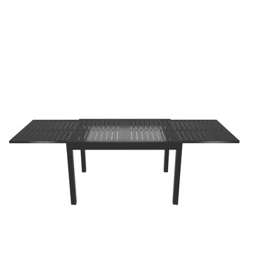 Extendable Dining Table, Rectangular Aluminum Extendable Outdoor Dining Table, Large Adjustable Kitchen Table for 6-10 Seat, 35.4'' Width, Length 53'' Min to106'' Max