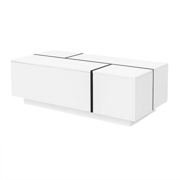 Clihome-47.2¡±-72.7¡±-Extendable-Coffee-Table,-Multi-Functional-Coffee-Table-with-High-Gloss-Finish,-Coffee-Table-with-2-Hidden-Storage-Space-and-2-Drawers-for-Living-Room