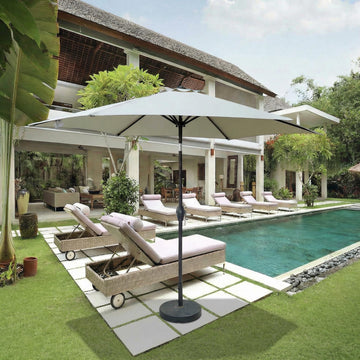 9FT Patio Umbrella Market Umbrella Grey
