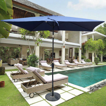 6 x 9ft  Patio Umbrella Outdoor Waterproof Umbrella with Crank and Push Button Tilt without Flap