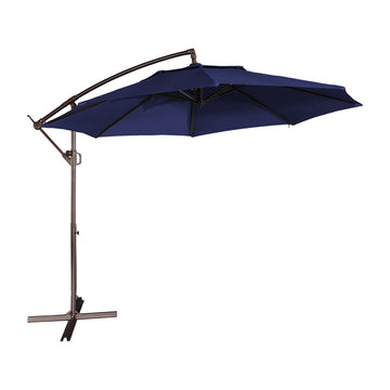 11 ft. Iron Outdoor Cantilever Patio Umbrella 360¡ã Rotation Patio Offset Umbrella,Tan