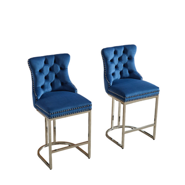 Velvet-Barstools-with-Metal-Legs-Set-of-2