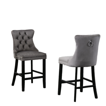 Upholstered-Barstools-with-Button-Tufted-Set-of-2