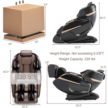 Enjoyment 23-3D Double SL-Track Electric Full Body Zero Gravity Massage Chair with Heat Roller