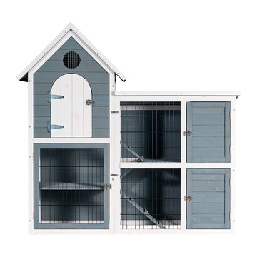 Double-tiered Chicken Coop for Small Chickens & Rabbits