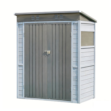 3x5FT Iron-Wood Outdoor Tool Shed Waterproof Storage Shed