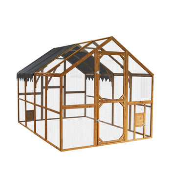 Outdoor Large Chicken Coop Kitten Playpen with Waterproof Cover
