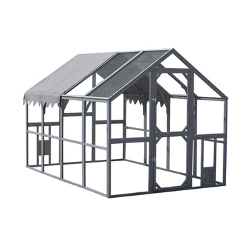 Outdoor Large Chicken Coop Kitten Playpen with Waterproof Cover