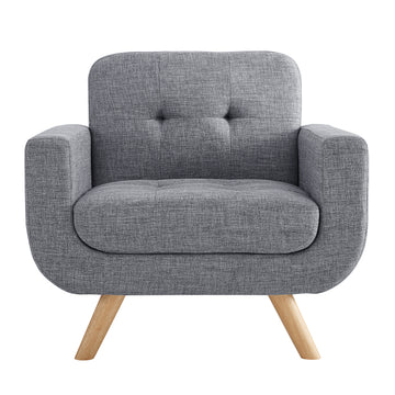 Upholstered-Linen-Fabric-Accent-Chair