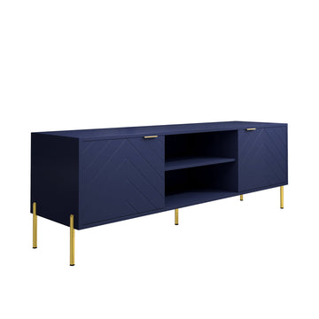 Unique Herringbone Design Multifunctional TV Stand With LED Light