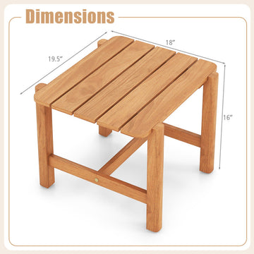 Slatted Top Teak Wood Outdoor Side Table - Sturdy for Yard & Patio