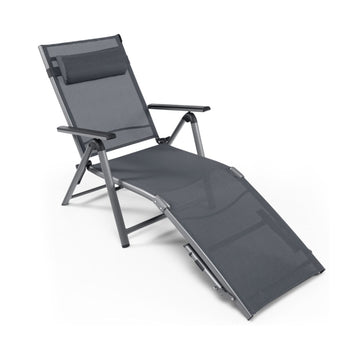 Outdoor Aluminum Chaise Lounge Chair with Quick-Drying Fabric