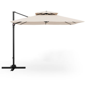 9.5ft Cantilever Patio Umbrella with 360¡ã Rotation Double Top
