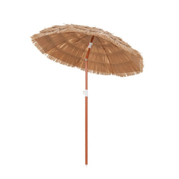 6 FT Thatched Beach Umbrella with Push Button Tilt Carrying Bag(Set of 2)
