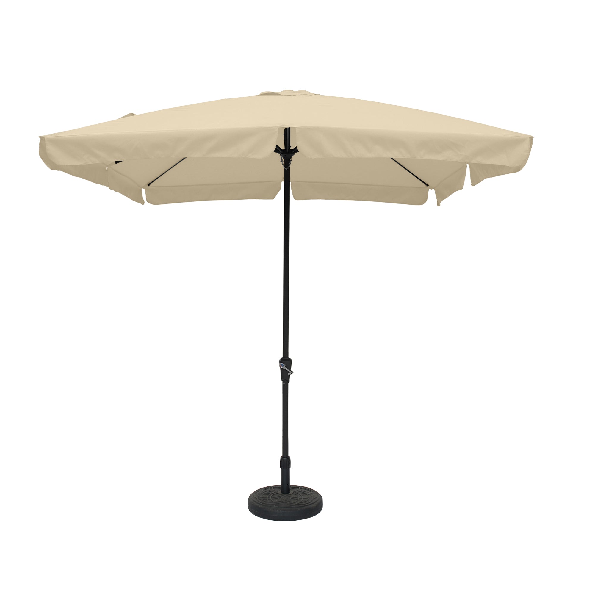 8 ft. x 10 ft. Square Crank Design Skirt with Skylight Outdoor Market Umbrella in Beige/Navy Blue/ Red/Tawny with Base