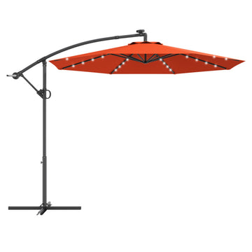 10ft 360¡ã Rotation Solar LED Patio Offset Umbrella (Weight Base Not Included)