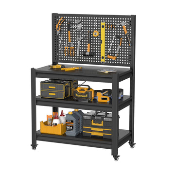 47.2''H Rolling Work Bench with Pegboard, 1000lbs Capacity