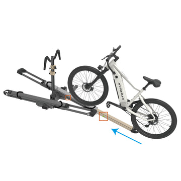 Lift-Assist Lift RV Rated Hitch-Mounted 2-Bike Rack Carrier, Holds Up to 2 80-Pound E-Bikes with 5-Inch Wide Tires