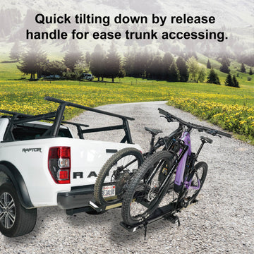 Lift-Assist Hitch-Mounted E-Bike Rack with Ramp, Holds Two 80-Pound E-Bikes with Up to 5-Inch Tires