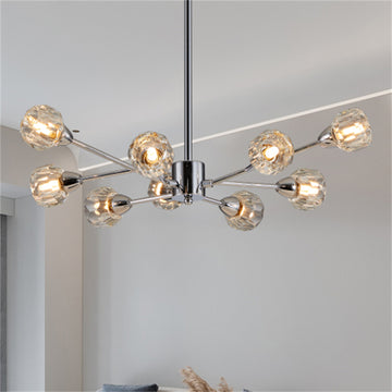 28" Modern Crystal Chandeliers, 9 Lights Chandelier, Kitchen Light Fixtures  (Bulbs Not Included)